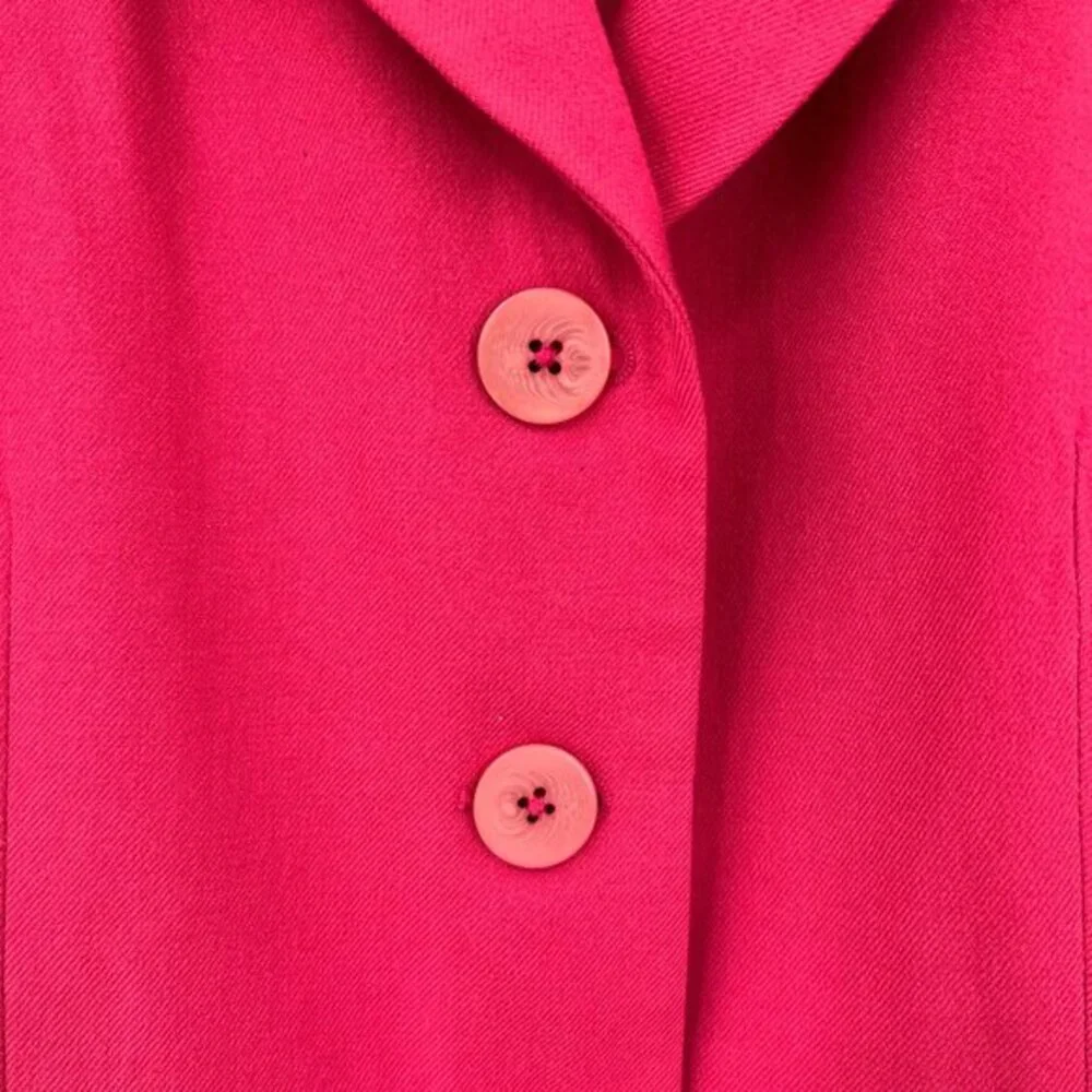 Vintage Talbots worsted‎ wool bubble gum pink 4 button blazer jacket career 10